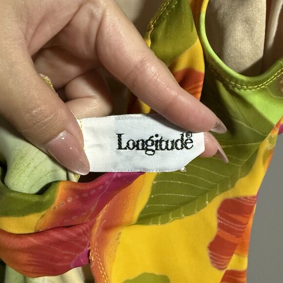 Longitude Women Floral Hawaiian Vacation One Piece Swimsuit 14 Multicolor - Picture 4 of 6